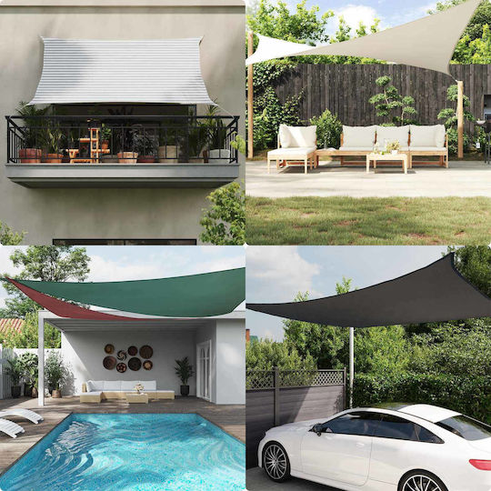 vidaXL Square Gray Mesh Shade Fabric with PU Coating 2.5x2.5m