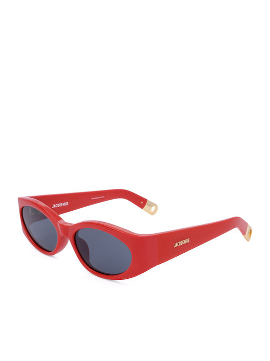 JACQUEMUS Unisex Γυαλιά Ηλίου με Κόκκινο Σκελετό και Μπλε Φακό