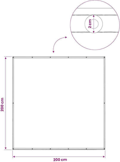 vidaXL Divider De Verandă Bej Cu Strat PU 2x2m 160gr/m²