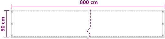 vidaXL Divider De Verandă Rectangular Gri 0.9x8m