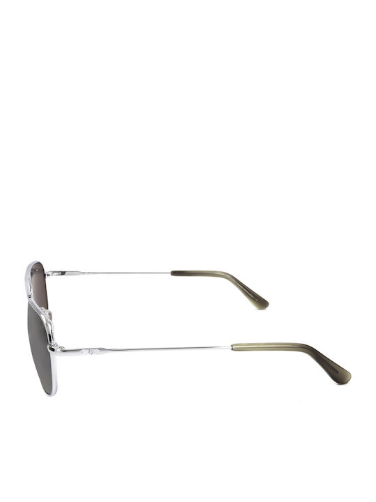 American Optical Unisex Sunglasses with Silver Frame and Black Lens
