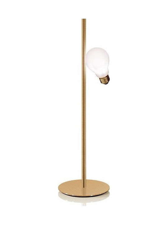 Slamp Idea Brass Metal Table Lamp for Socket G9 with White Shade and Gold Base