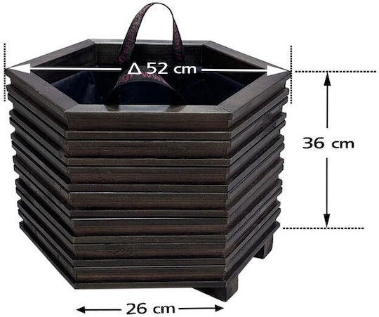 Tesias Group Γλάστρα Ξύλινη Macassar 52x52x36εκ.