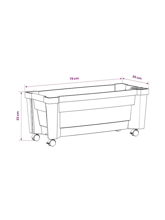 vidaXL Plastic White Flower Pot 79x35x33cm