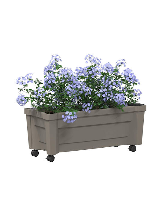 vidaXL Γλάστρα Πλαστική Γκρι 79x35x33εκ.