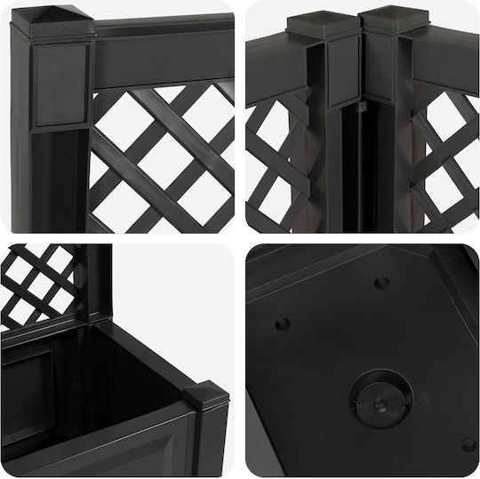 vidaXL Σετ 2 Γλάστρες Πλαστικές Ανθρακί 143x133.5εκ.