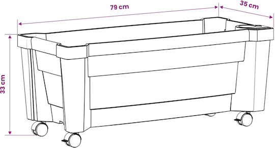 vidaXL Пластмасова Саксия За Цветя Антрацит 79x35x33см