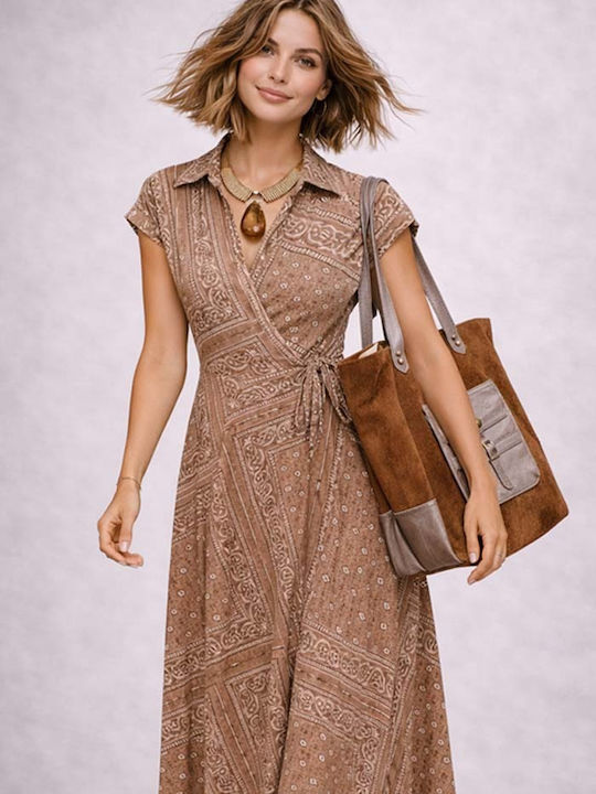 Leather Suede Tote Τσάντα Bohéme