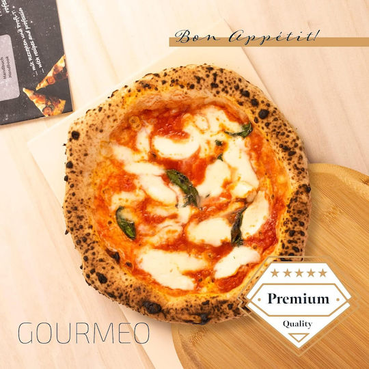Gourmeo Πλάκα Ψησίματος Πίτσας με Πέτρινη Ραβδωτή Επιφάνεια 38εκ.x30εκ.x1.5εκ.εκ.