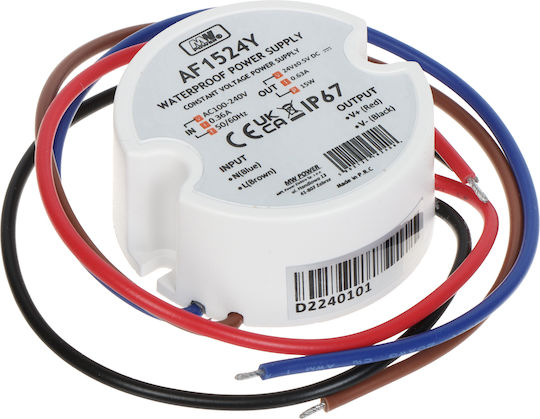 Захранване Af1524y Mw Power 15W 24V/0.62A IP67 Кръгло