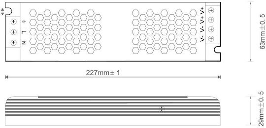Supply Slim LED-Netzteile IP20 Leistung 400W mit Ausgangsspannung 24V