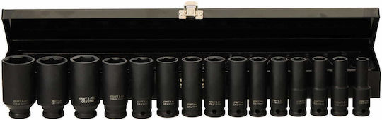 Set Chei Tubulare de Impact Lungi Kraft&dele Kd11769 1/2" 15 Bucăți
