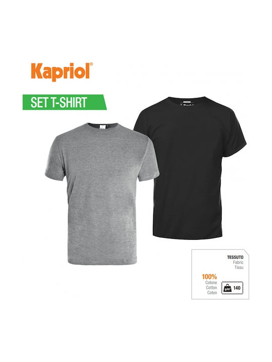 Kapriol T-Shirt Εργασίας Μαύρο 2τμχ