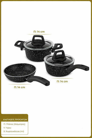SteweHome Set De Oale Cu Acoperire Din Piatră 4 Vase