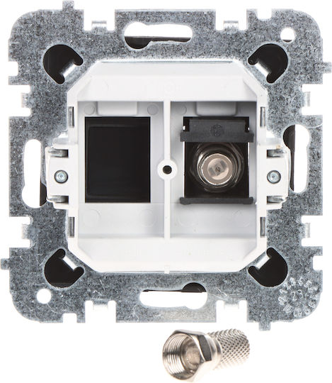 Santra 1xTV Socket Type FF Without Frame Flush-Mounting Black 4186-19