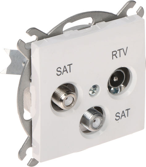 Santra Socket R-tv-2xsat End Without Frame Flush-mounted White 4160-10