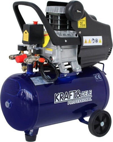 Kraft & Dele Еднофазен Компресор за Въздух с Мощност 3.8hp и Резервоар 24l