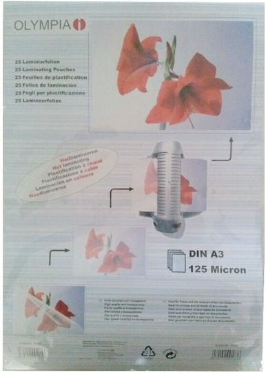 Olympia Din A3 125 Micron Laminating Sheets A3 125 Micron 25 Pieces