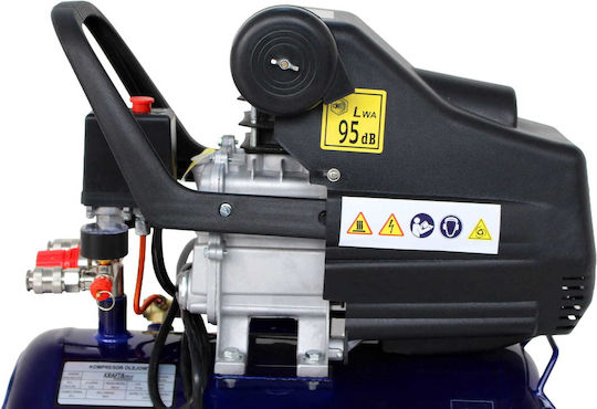 Kraft & Dele Еднофазен Компресор за Въздух с Мощност 3.8hp и Резервоар 24l