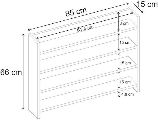 Стенен Рафт Lane Sapphire Oak 85x15x66см