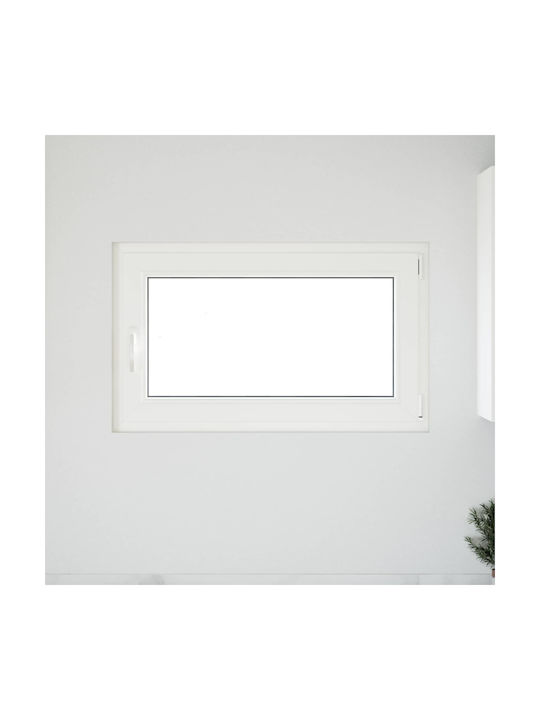 vidaXL Hinged PVC Window W100xH60cm
