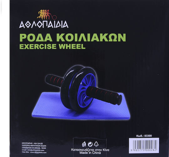 Athlopaidia 005.83300 Abdominal Wheel Gray with Mat & Resistance Bands
