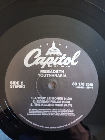Megadeth Youthanasia Vinyl