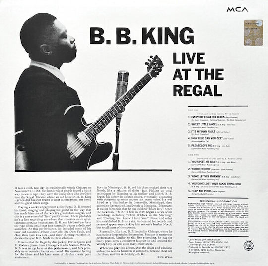 B.b King Live At Regal Vinyl