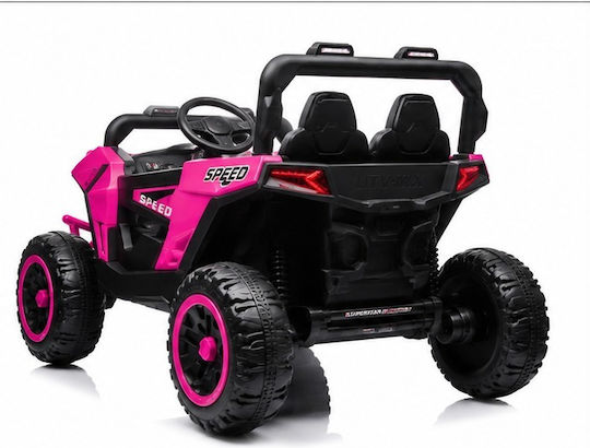 Електрическо UTV Speed Buggy Двуместно с Дистанционно Управление Тип 12 Волта Розово за 2+ Години