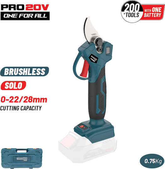 Bormann BBP4128C Ψαλίδι Κλαδέματος Μπαταρίας 20V Solo με Μέγιστη Διάμετρο Κοπής 28mm
