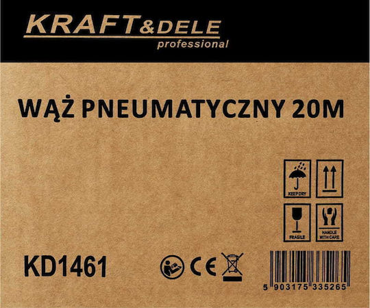 Kraft & Dele KD1461 Λάστιχο Αέρος 20m Με Ανέμη 1/4"
