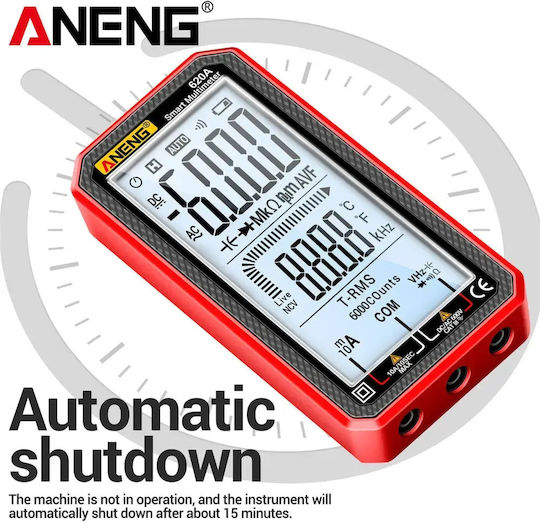 Aneng Aneng 620A Ψηφιακό Πολύμετρο με Καπασιτόμετρο True RMS με Buzzer με Μέτρηση AC / DC / Χωρητικότητας