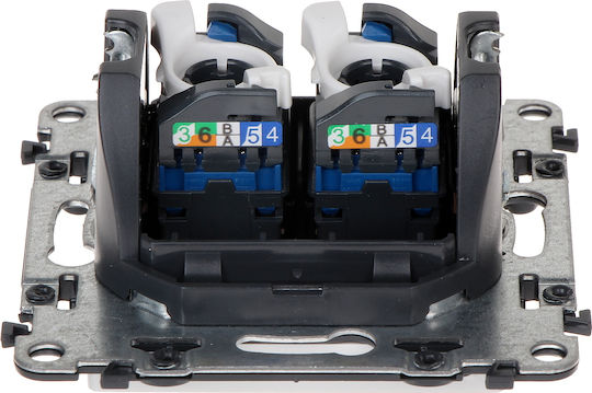 Legrand Valena Life Διπλή Πρίζα Δικτύου RJ45 με Πλαίσιο Τύπου Cat5 σε Λευκό Χρώμα 753141