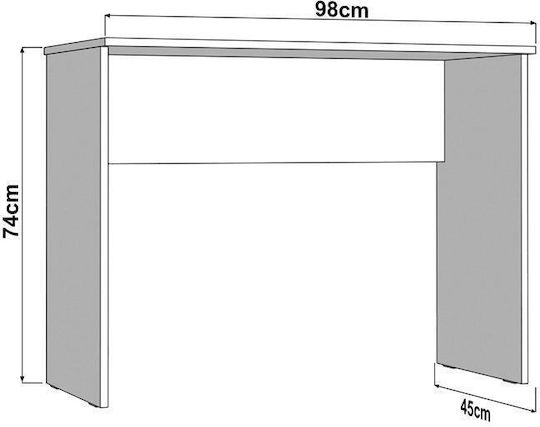 Diofant Holz Büro Weiß 98x45x74cm