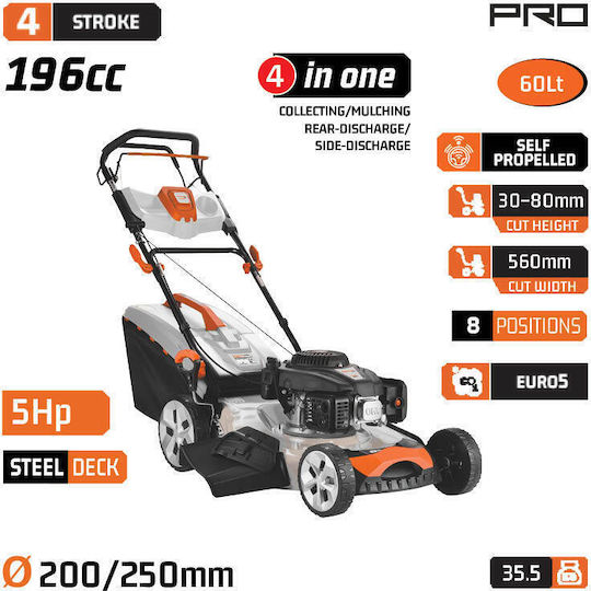 Nakayama Pro PM5560 Selbstfahrender Rasenmäher Benzin 6.5hp/196cc