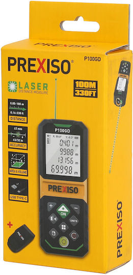 Prexiso Μέτρο Laser P100GD με Εύρος Μέτρησης 0.05m-100m