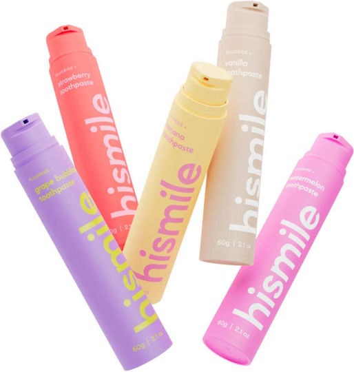 Fluoride Toothpaste Grape Flavor Grape Bubblegum Hismile 60 G