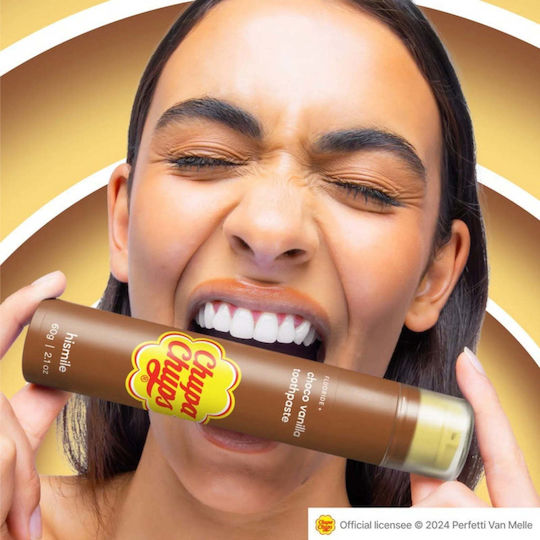 Fluoride Toothpaste Chocolate Vanilla Flavor Chupa Chups Choco Vanilla Hismile 60 G
