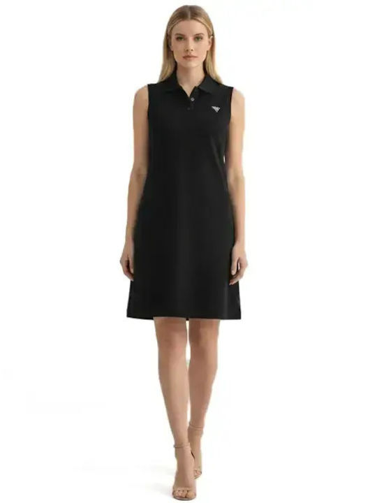 Summer Mini Shirt Dress Black