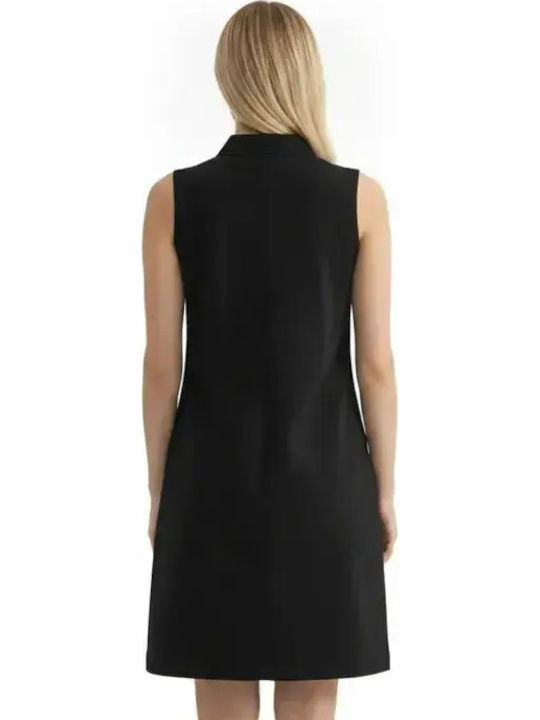 Summer Mini Shirt Dress Black