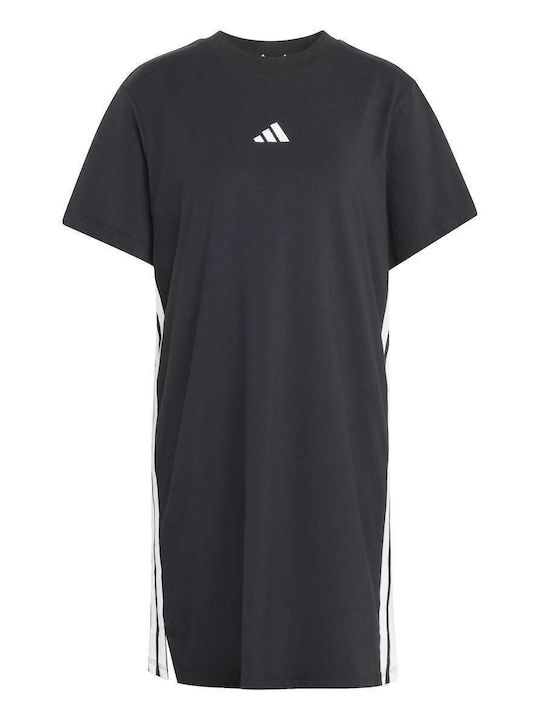 Essentials 3-stripes Καλοκαιρινό Mini Αθλητικό Φόρεμα T-shirt Κοντομάνικο Black/white