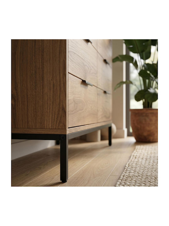 Kommode Schlafzimmer Holz Mars Walnuss 140x45x83,5cm