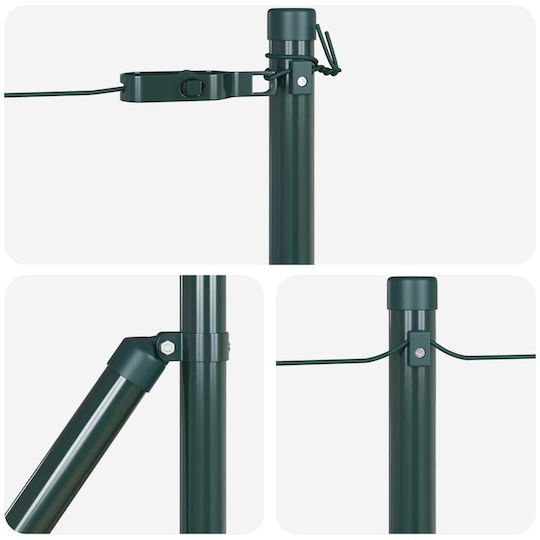vidaXL Στύλος Περίφραξης Κήπου από Ατσάλι 3.2x70εκ. 7τμχ Πράσινο