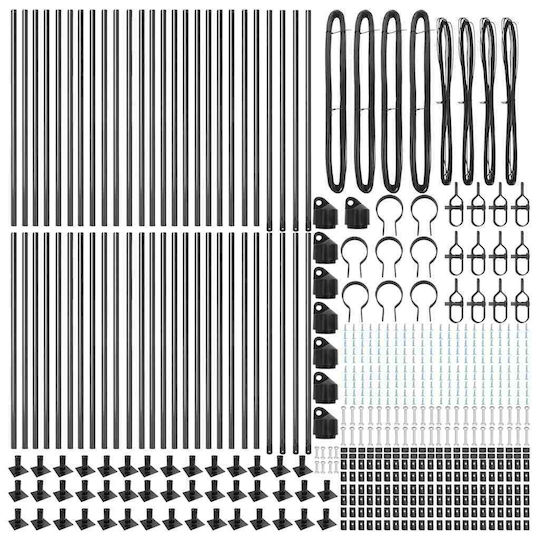 vidaXL Garden Fencing Material 52pcs Gray