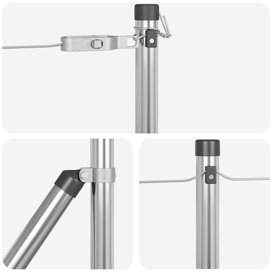 vidaXL Στύλος Περίφραξης Κήπου από Ατσάλι 3.2x80εκ. 7τμχ Ασημί