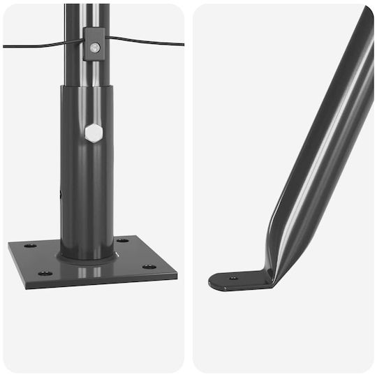 vidaXL Στύλος Περίφραξης Κήπου από Ατσάλι 3.2x150εκ. 13τμχ Γκρι