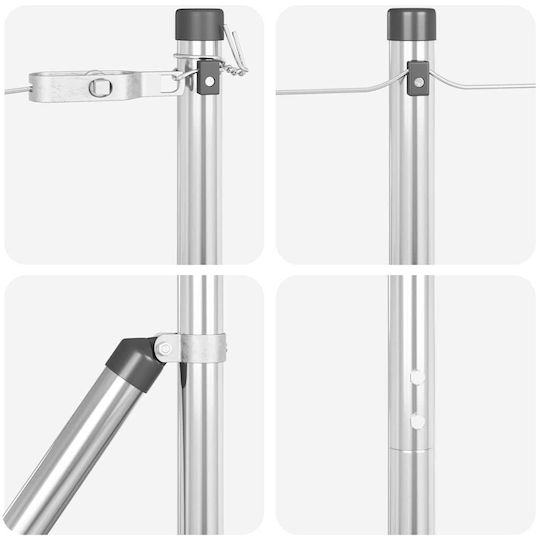 vidaXL Stâlp de gard de Grădină din Oțel 3.2x170buc 7buc Silver