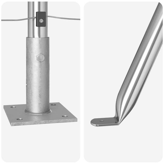 vidaXL Stâlp de gard de Grădină din Oțel 3.2x170buc 7buc Silver