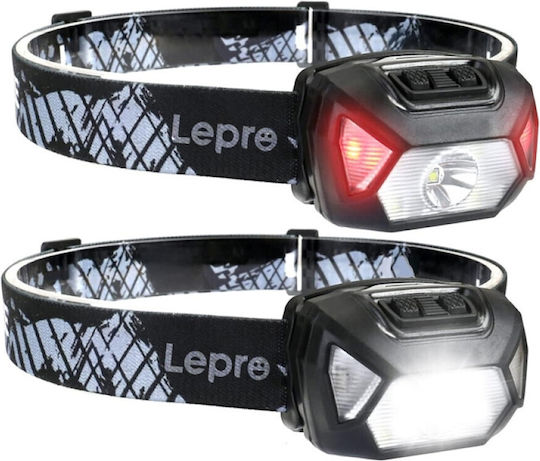 Lepro Επαναφορτιζόμενος Φακός Κεφαλής LED IPX4 με Μέγιστη Φωτεινότητα 2000lm 2τμχ