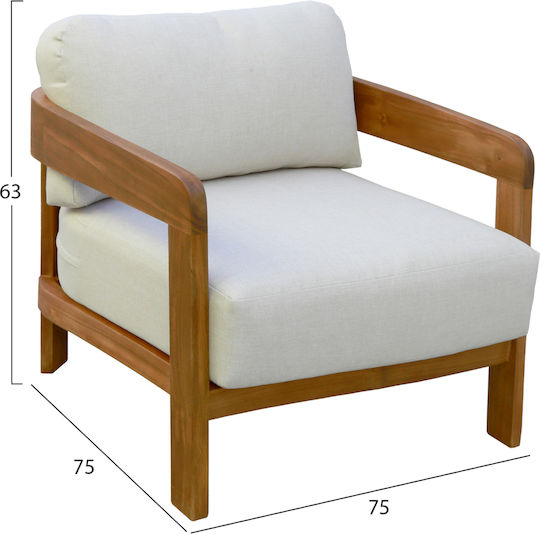 Lounge Sessel Natur 75x75x63cm Lounge Sessel Natur 75x75x63cm